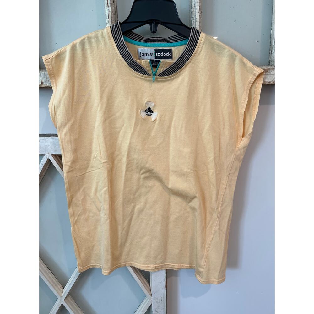 Jamie Sadock size small yellow & black golf top shirt